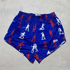 Men's Thigh Huggers Shorts Blue SZ XL Booty Shorts USA America Army Man Red